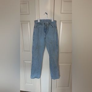 Wrangler jeans size 9x34, couple signs of wear but overall in good condition.